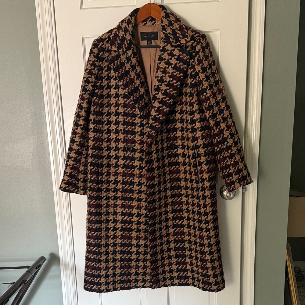 Ann Taylor Classic Brown and Black Long Coat